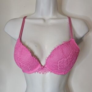 Hot Pink Lace Push-up Women's Bra From VICTORIA SECRET